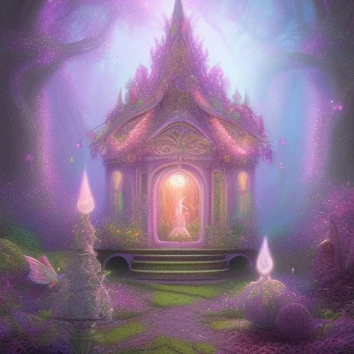 Temple of fairies like a dream within a dream within a dream pastel colors