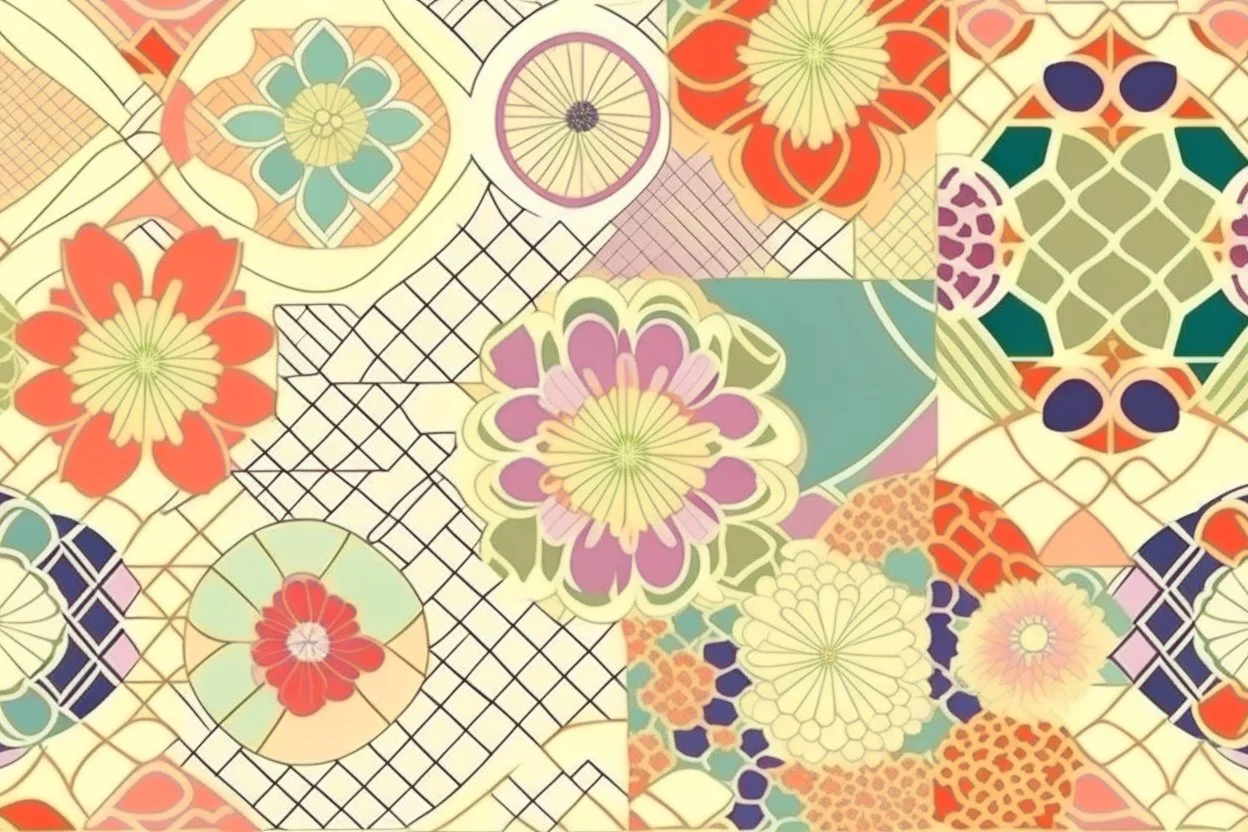 JAPANESE TRADITIONALFORA PASTEL theme PATTERN