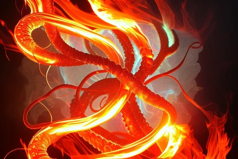 Fire spiritual tentacles fire wrapping around people's memories fire