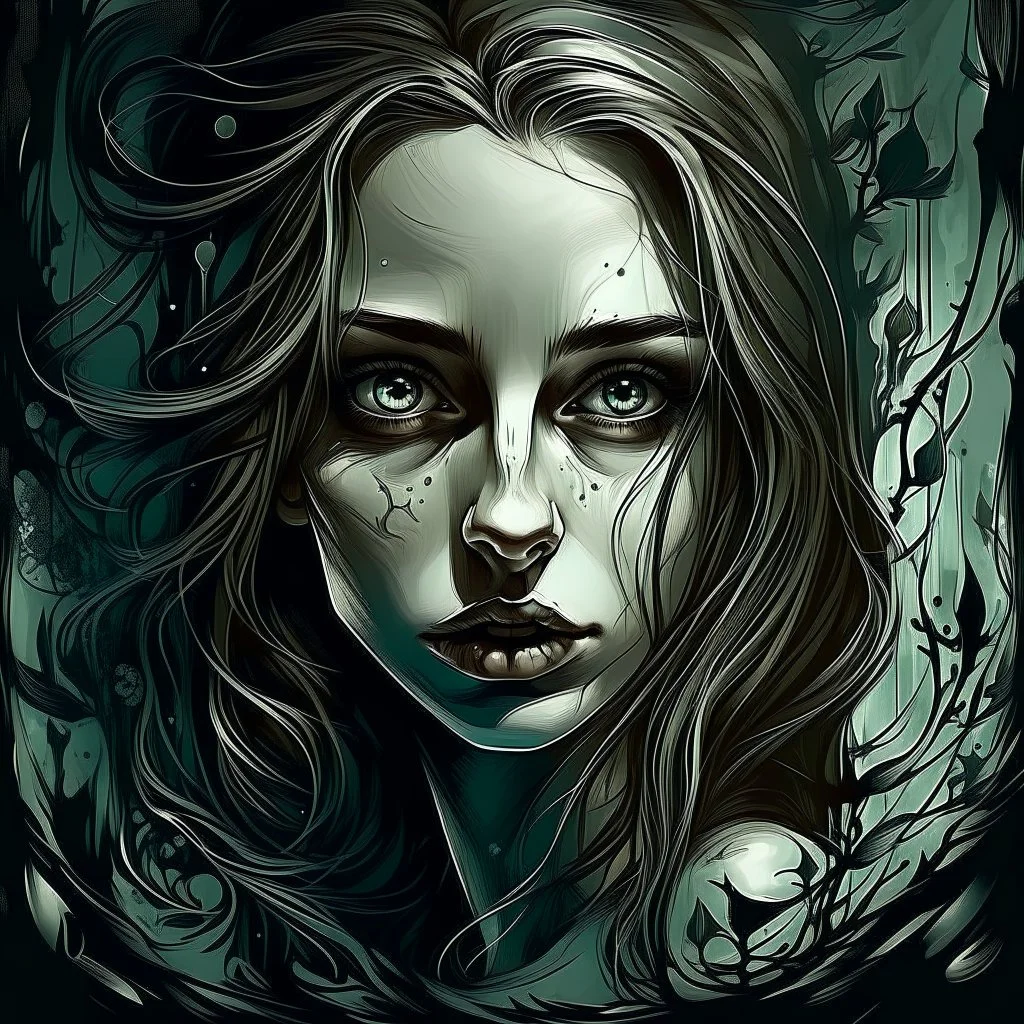 woman. Illustration. Mysterious.