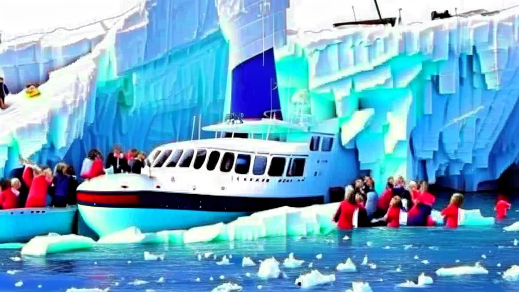 kids having yacht party crashes into iceberg