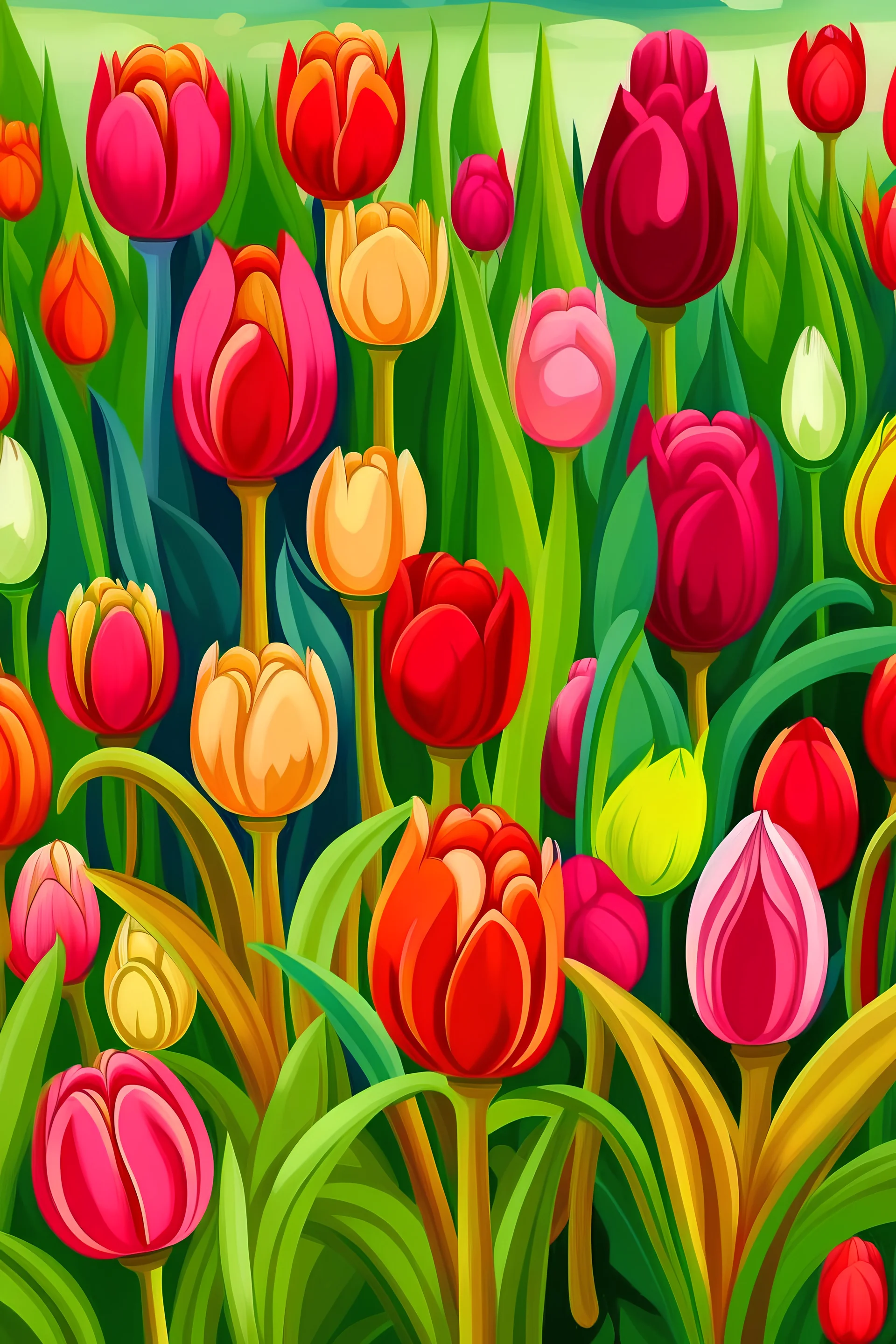 garden of tulips
