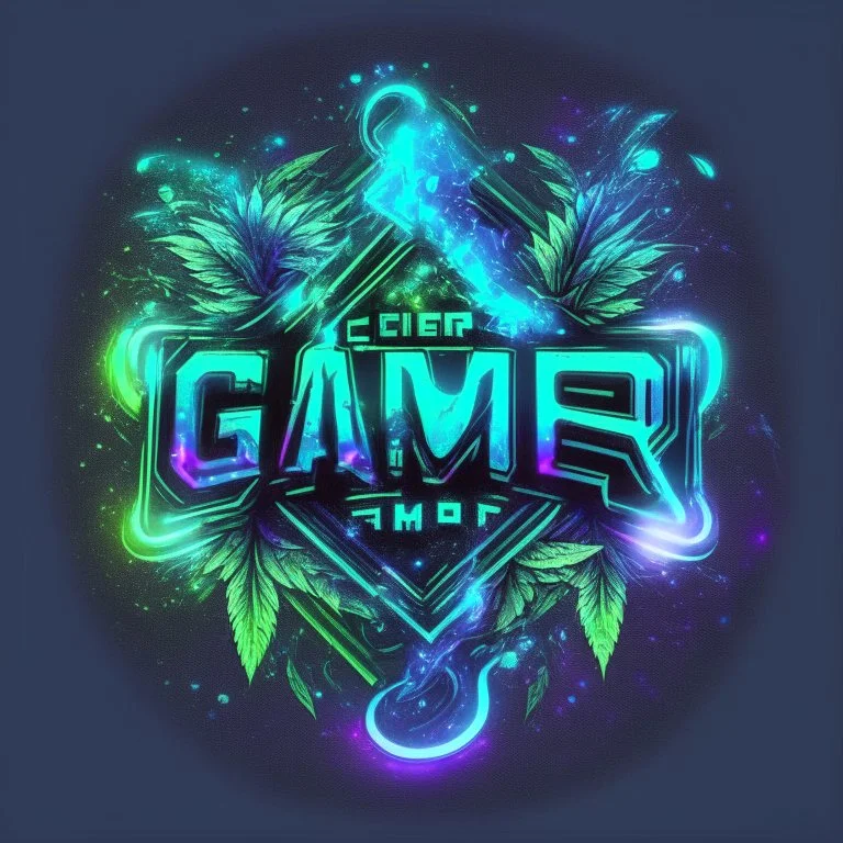 Gammer streammer pro holographic weed smoke logo shiny