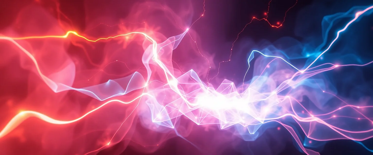 plasma vampire flickers like hypnotic fire in geometric shapes, like a strong will-o-wisp drawing energy from your direction