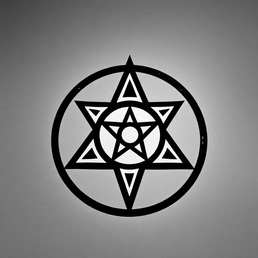 Occultic symbol, black and white