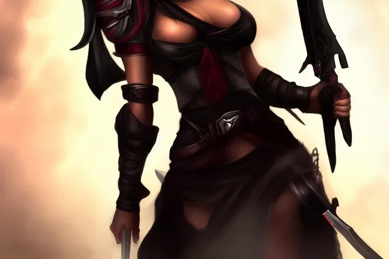 Beautiful female assassin