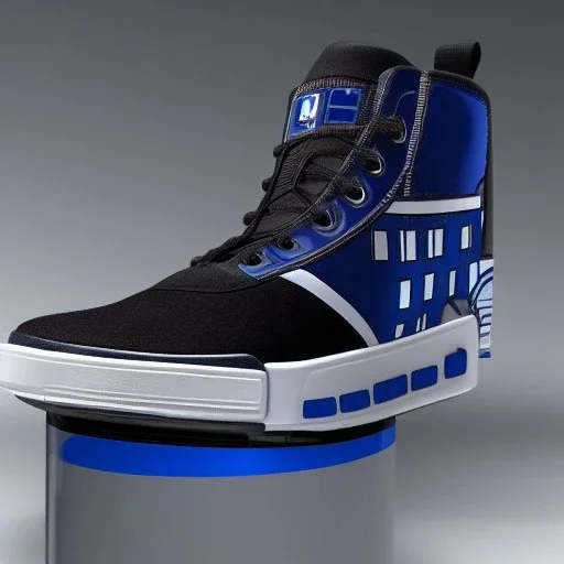 star wars r2d2 sneaker, 35mm camera, magazine advertisement, realistic shot 3/4 view from the lateral front