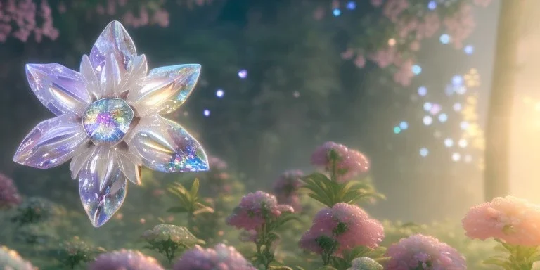 crystal subtle flower in a galactic ambiance beautiful fairy, transparent, delicate colors, in the foreground, full of details, smooth，soft light atmosphere, light effect，vaporwave colorful, concept art, smooth, extremely sharp detail, finely tuned detail, ultra high definition, 8 k, unreal engine 5, ultra sharp focus