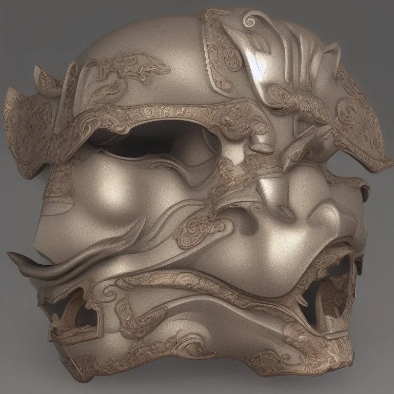 japanese style warrior mask 3D bleber