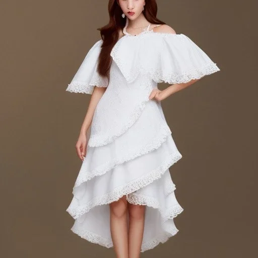 White frill lace dress Renaissance Style