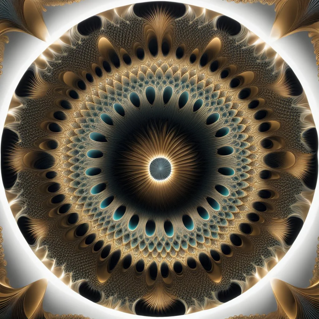 3d fractal pattern on a circular disk