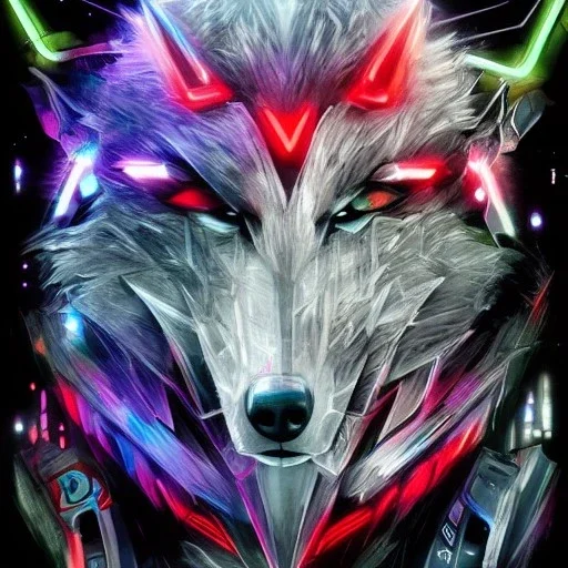 Cyberpunk wolf