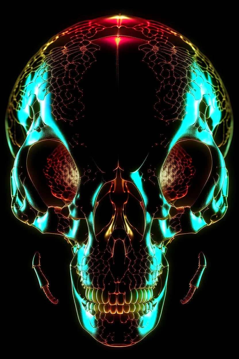 Stereoscope image of an holographic bug skull