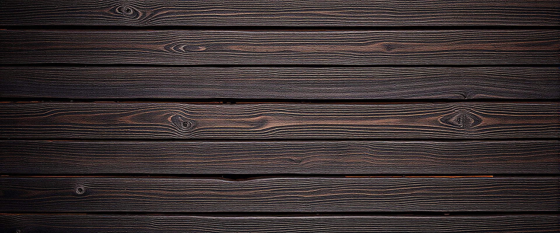 horizontal wooden planks painted dark brown