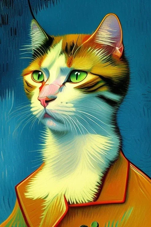 Portrait of a cat by Van Gogh