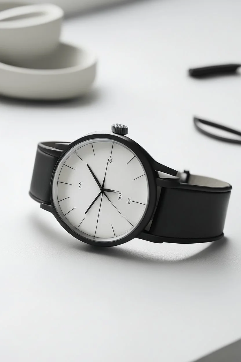 Produce an image of a minimalist beater watch with a focus on simplicity and durability, portraying it in a casual, everyday setting."