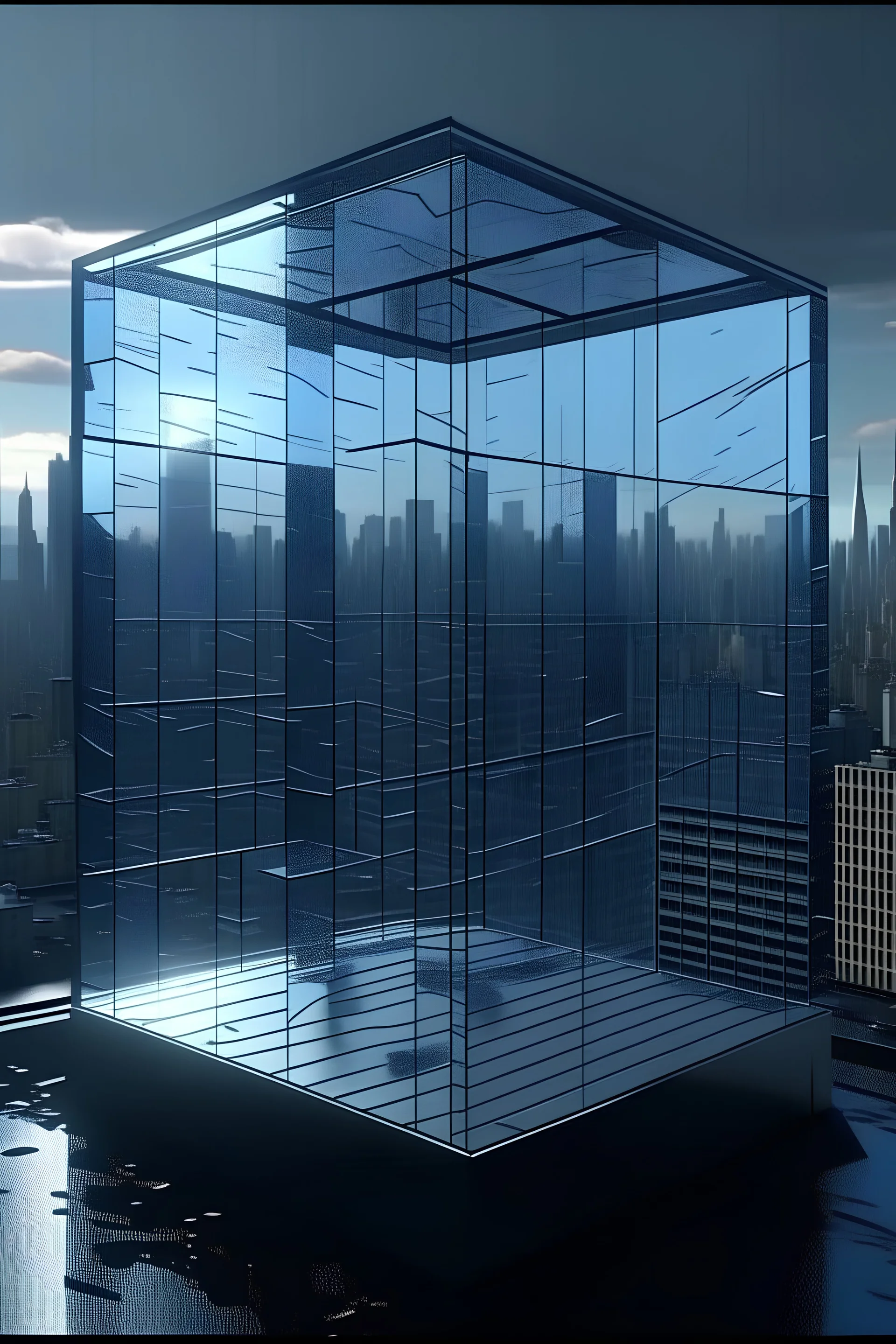 a city covered by a glass shield over the top, realistic, detailed, high quality, 4k