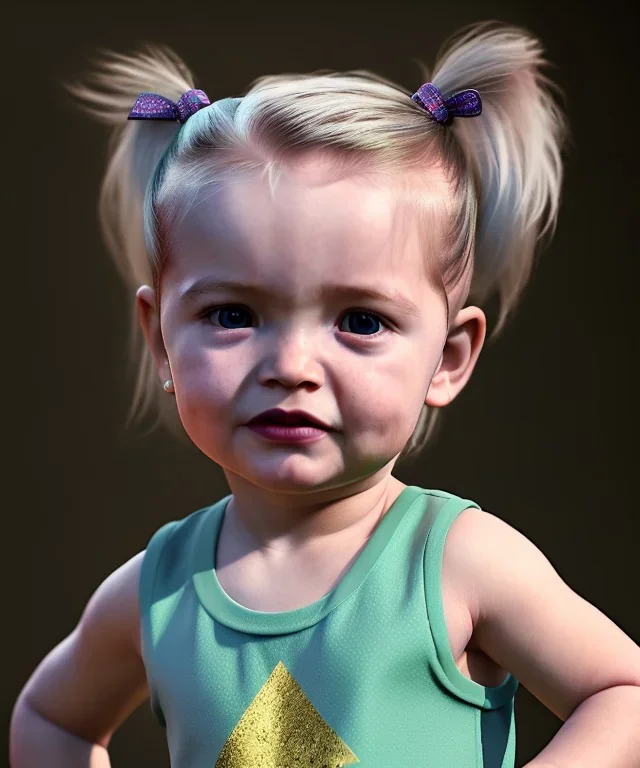 Vanda vision toddler, full body, dramatic lighting, hyper realistic