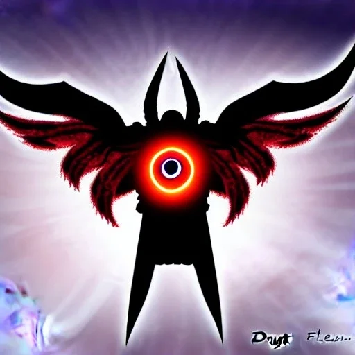 wings, freaky crazy evil eye with wings, laughing, flying, satan wings