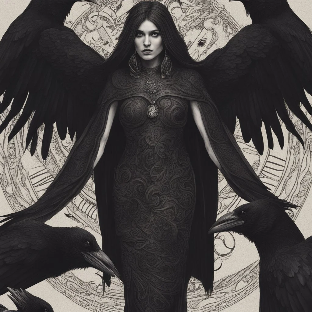 raven goddess of darkness and shadows