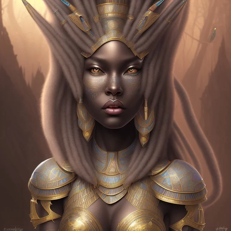 sango fantasy, fantasy magic, intricate, sharp focus, illustration, highly detailed, digital painting, concept art, matte, masterpiece head sexy African beauty black afro hair space lady silver tiger head Egyptian princess pyramid