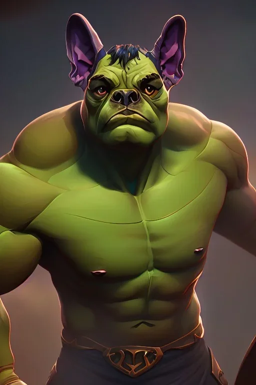 alien french bulldog musculature hulk body HD strong french bulldog hulk marvels Warcraft 64k