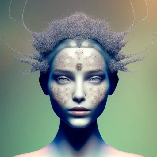 Portrait of beautiful daisy girl, face dept of field,face shinning, plant, metal,lens blur,Unsharp masking,Açıklamalı resimler, feathers,central weight average,Laplacian filt CWA Dryad,Median filter fae, sidhe, ominous, nature, plants, wildflower sparkle,facepaint, dnd character portrait, intricate, oil on canvas, masterpiece, expert, insanely detailed, 4k resolution, retroanime style, cute big circular reflective eyes, cinematic smooth, intricate detail , soft smooth lighting, soft pastel co