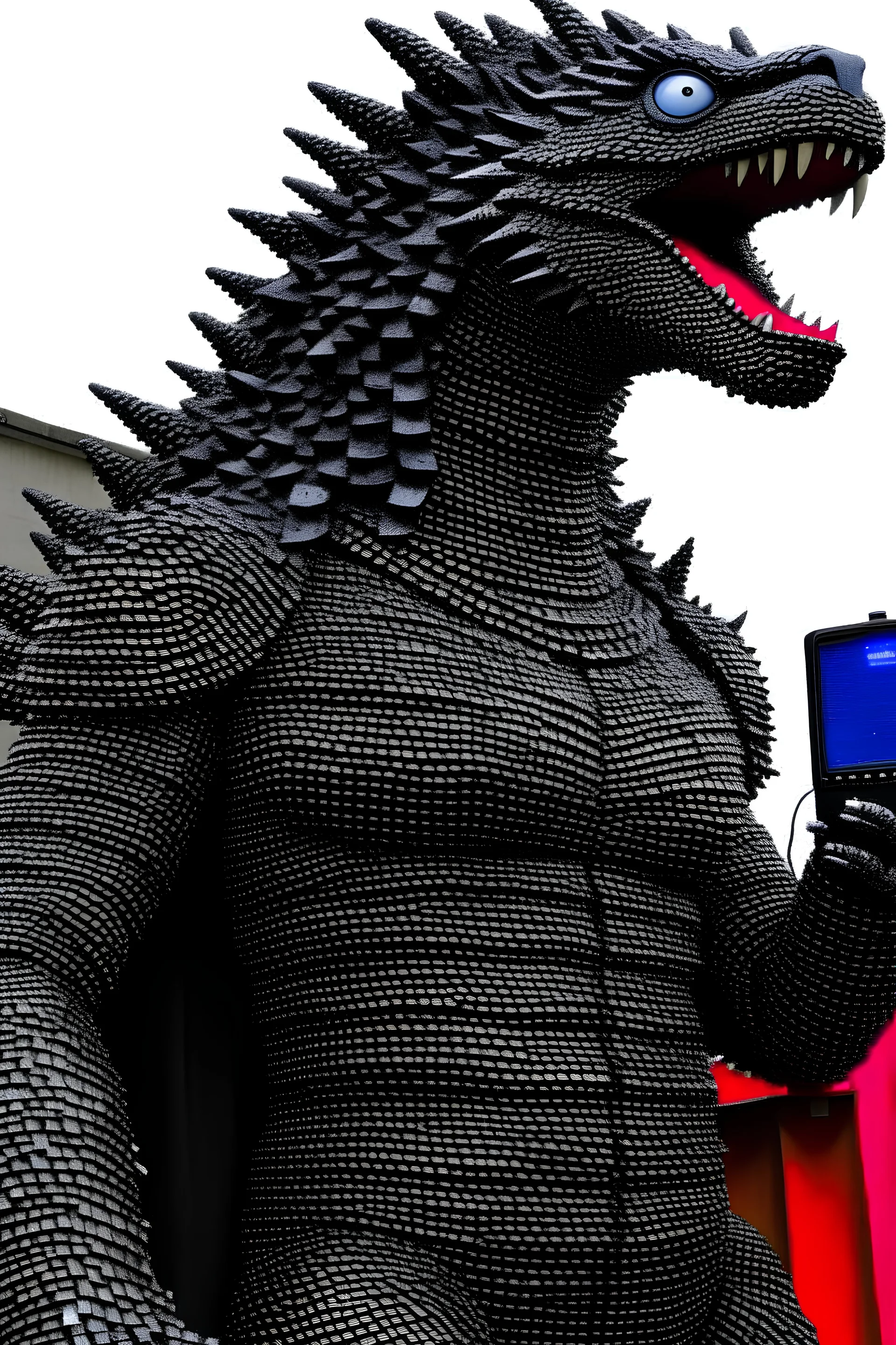 godzilla made with telephones