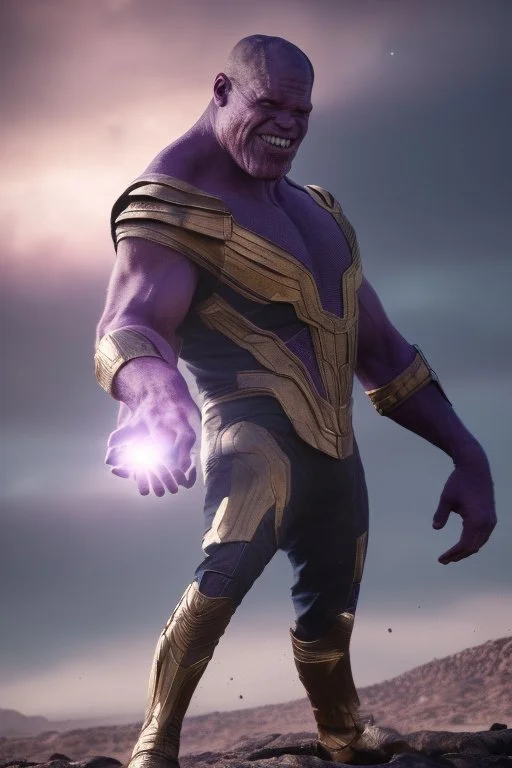 The mighty Thanos throwing the moon