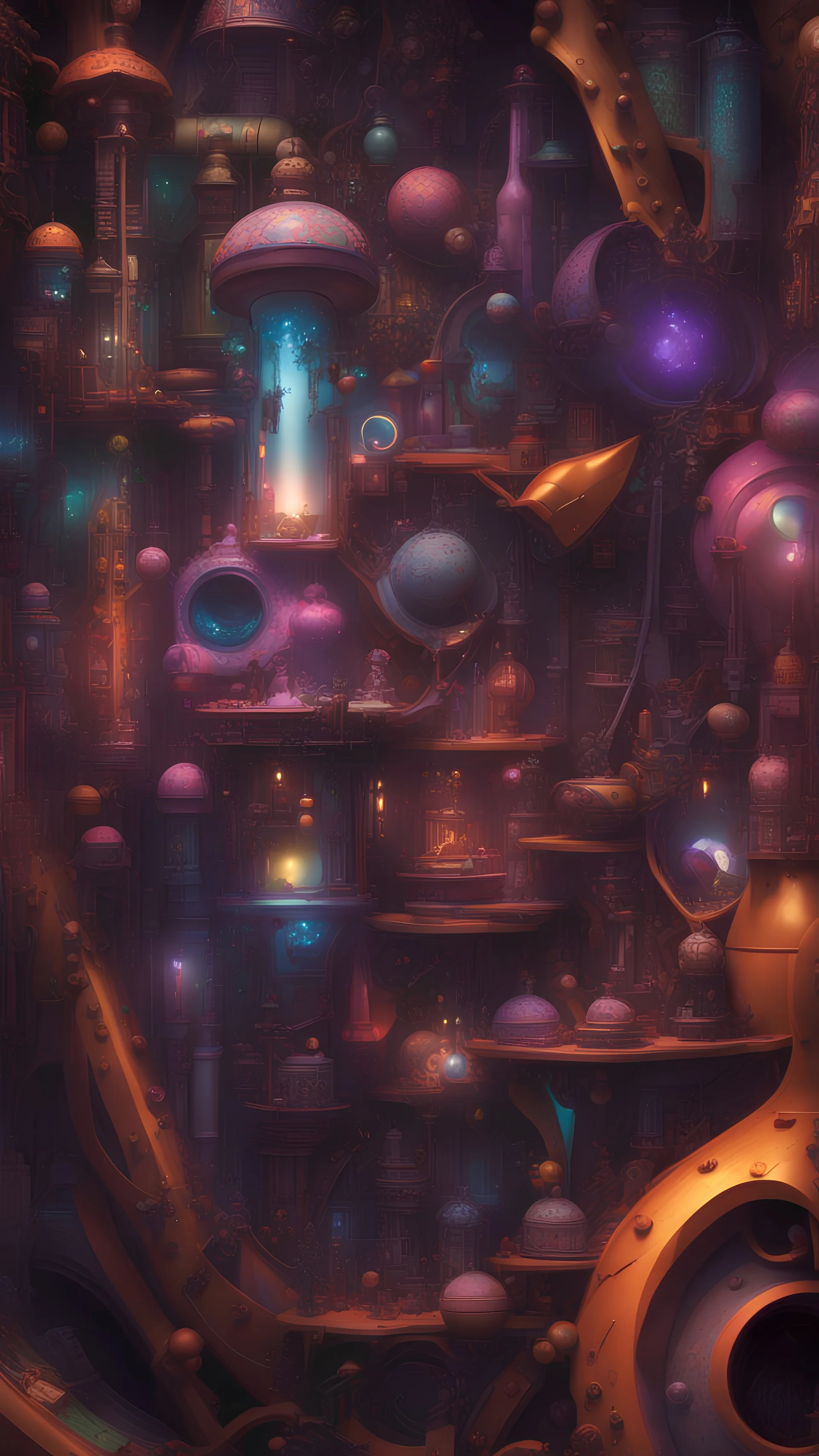 VRAY, OCTANE RENDERED, VERY DETAILED, INTRICATE, WHIMSICALultra realistic, crazy detailed, digital image, octane render, cinematic, hyper realism, 8k, depth of field, iridescent accents, vibrant, in the style of Yoshitaka Amano, Todd Lockwood, Lisa Keene and Naoto Hattori, trending on Artstation, masterpiece a painting of a tribal tiki totem, a surrealist painting by Naoto Hattori, Roger Dean, Pablo olivera and Stanisław Lem and Paul Lehr, by Beeple, by Makoto Shinkai and Lois van baarle, trendi