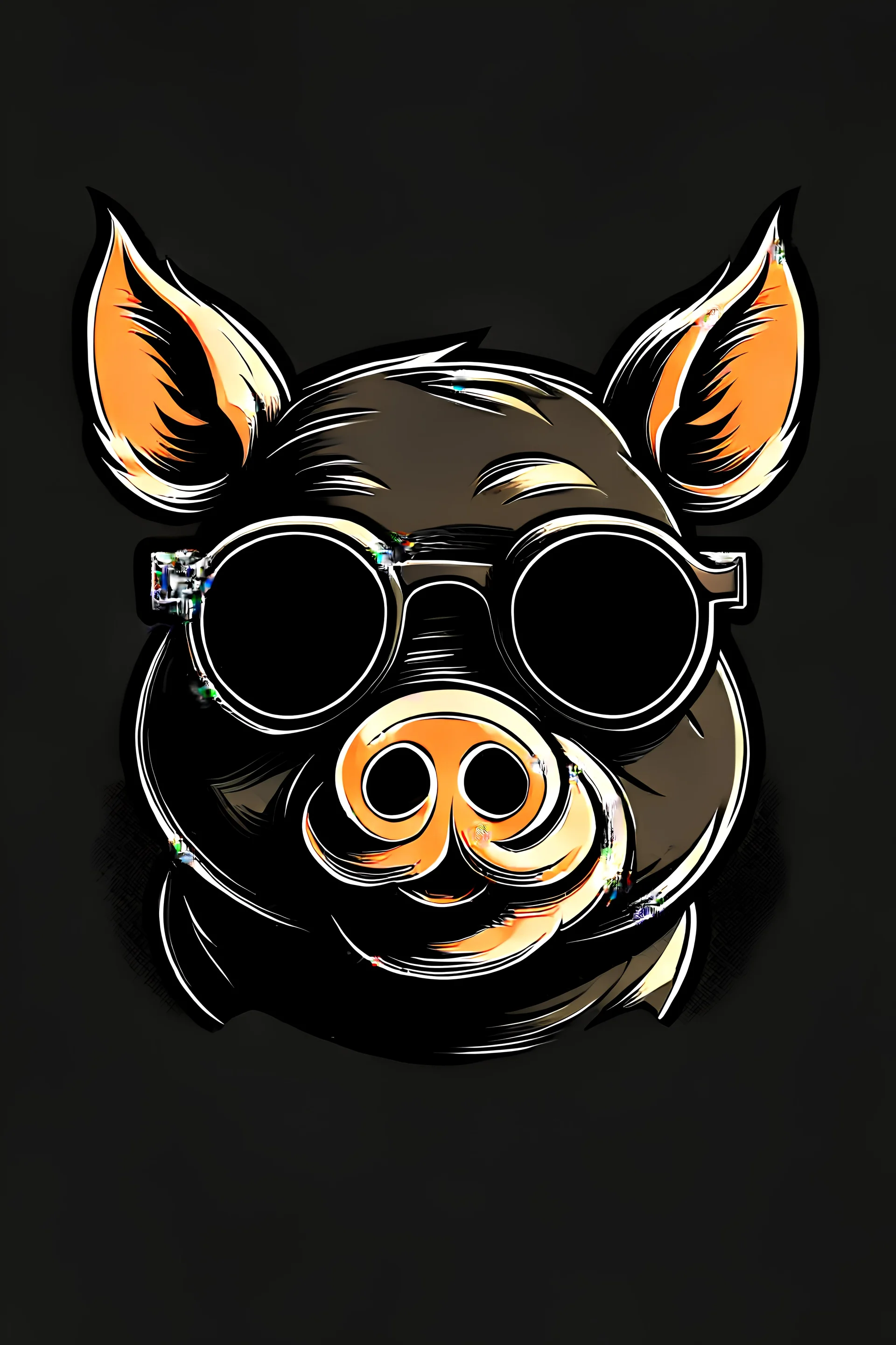 website header logo with a pig wearing black sunglasses