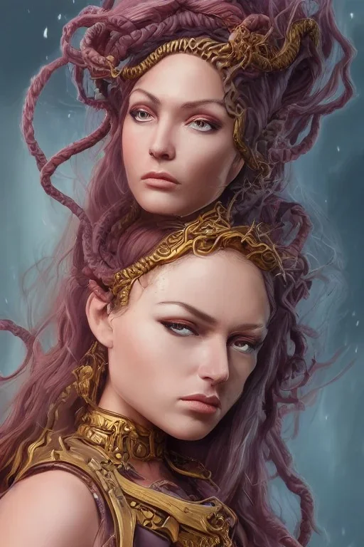 Beautiful D&D character portrait, photorealistic, Medusa With Coaxial Cables Growing Out of Her Scalp, dark fantasy, detailed, realistic face, digital portrait, skin-tight robe Fiverr DnD character Reisha Perlmutter WLOP Artgerm, Kuvshinov, artstation, HD, octane render Cyberprep AbstractTech Holosexual Technozen AncientEgypt beautiful perfect a masterpiece perfectly centered subject