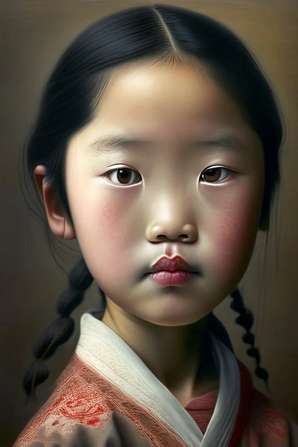 portrait of a chinese girl 11 years old