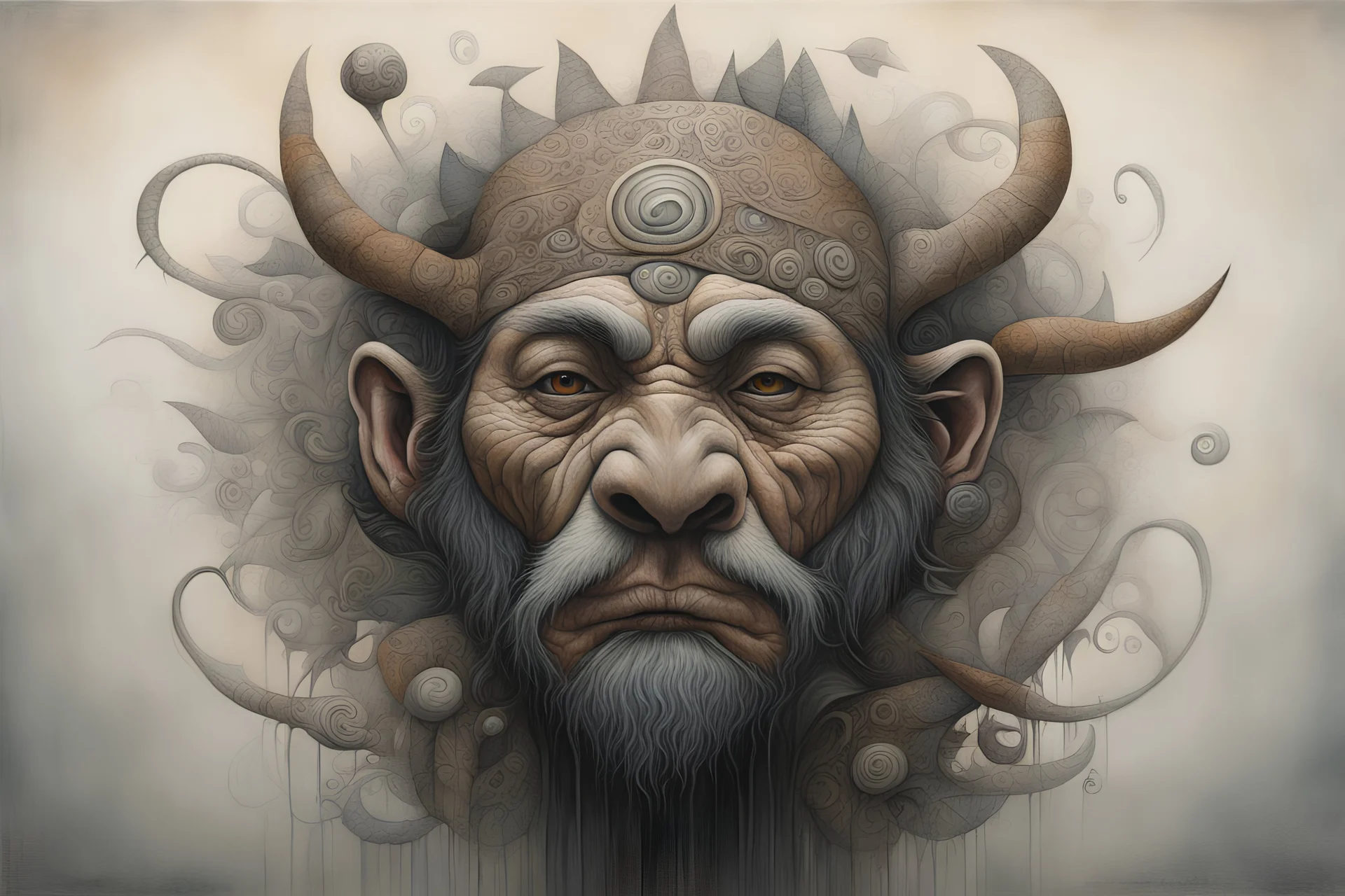 Maori acrylic art abstract surreal Jean-Baptiste Monge Male Optical illusion