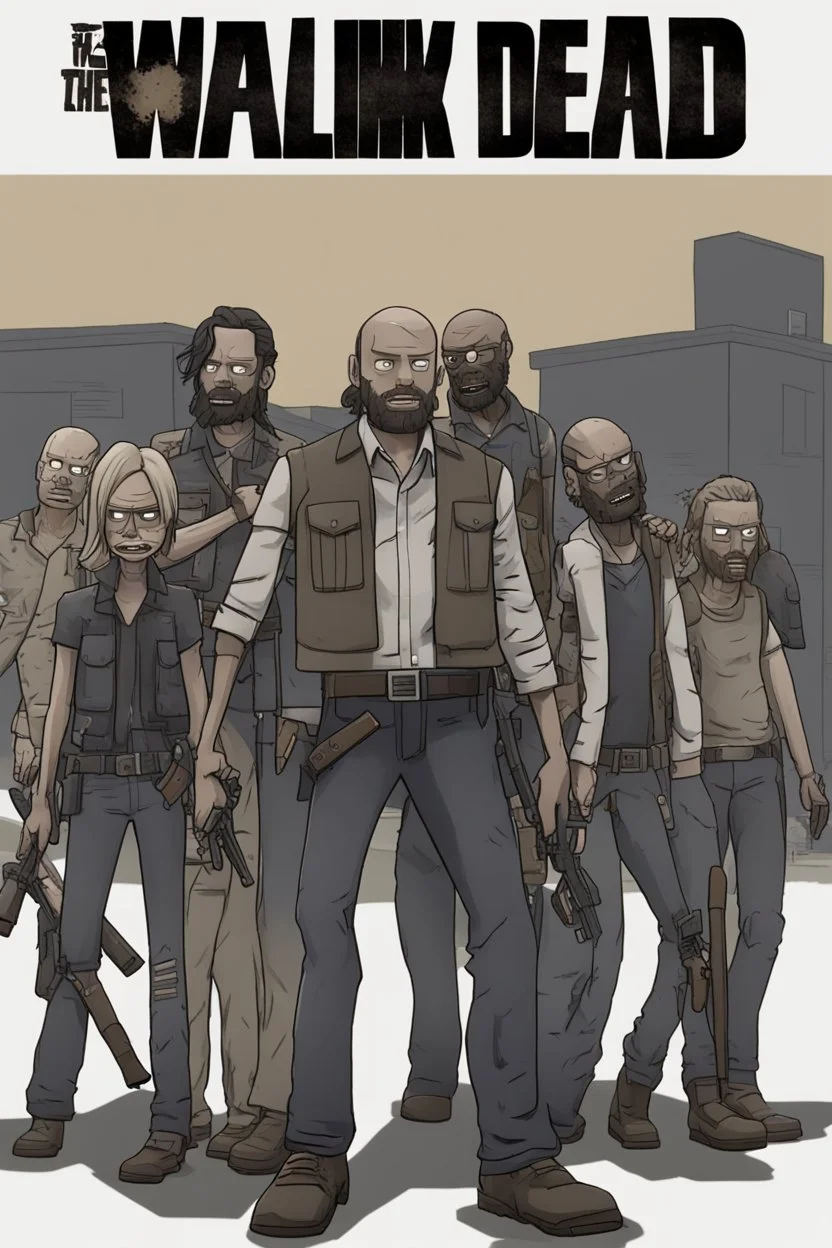 The Walking Dead Universe in the style of Roblox