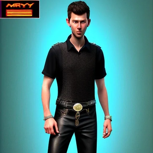 realistic photo of a 23-year-old gentle graceful boyish guy, short men's hairstyle, short black hair, boyish face, beautiful women's cleavage, women's jeans with gaps with lace mesh and rhinestones, trousers fit wide hips, high heels, very thin waist, big ass, fashionable women's handbags, party for girls