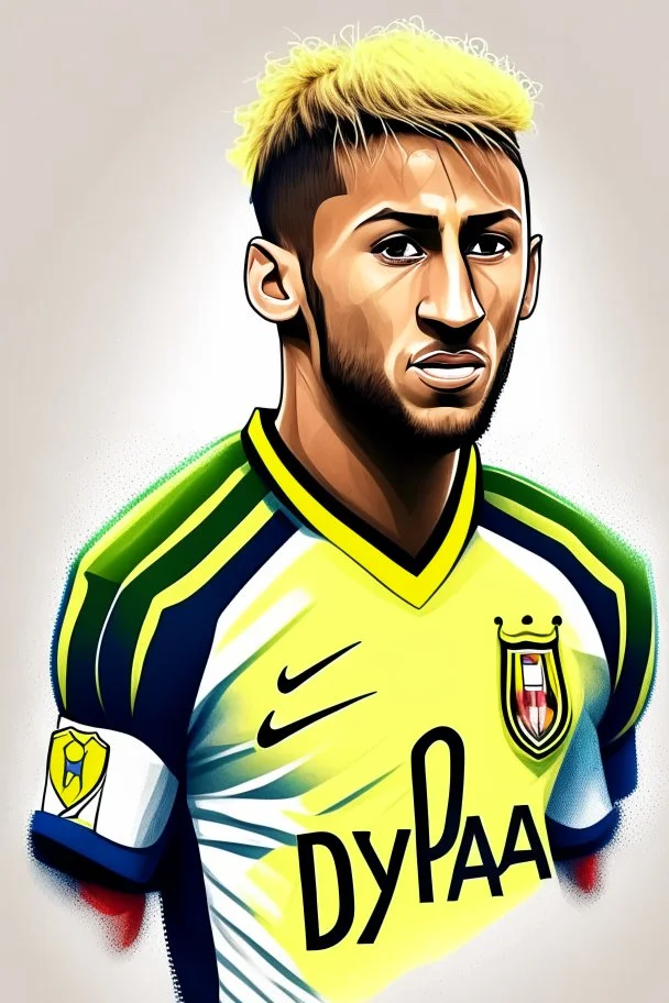 Neymar Brazilian football player. cartoon 2d