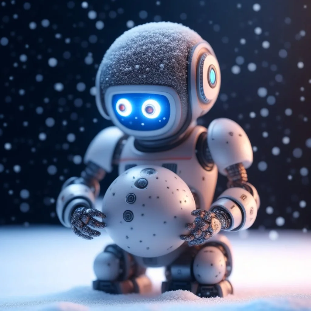 inbred media robot with fur holding a sphere with snow inside, motion blur, 8k, downlight, soft light, depth of field, photorealism, trending on art station, lotsa detail