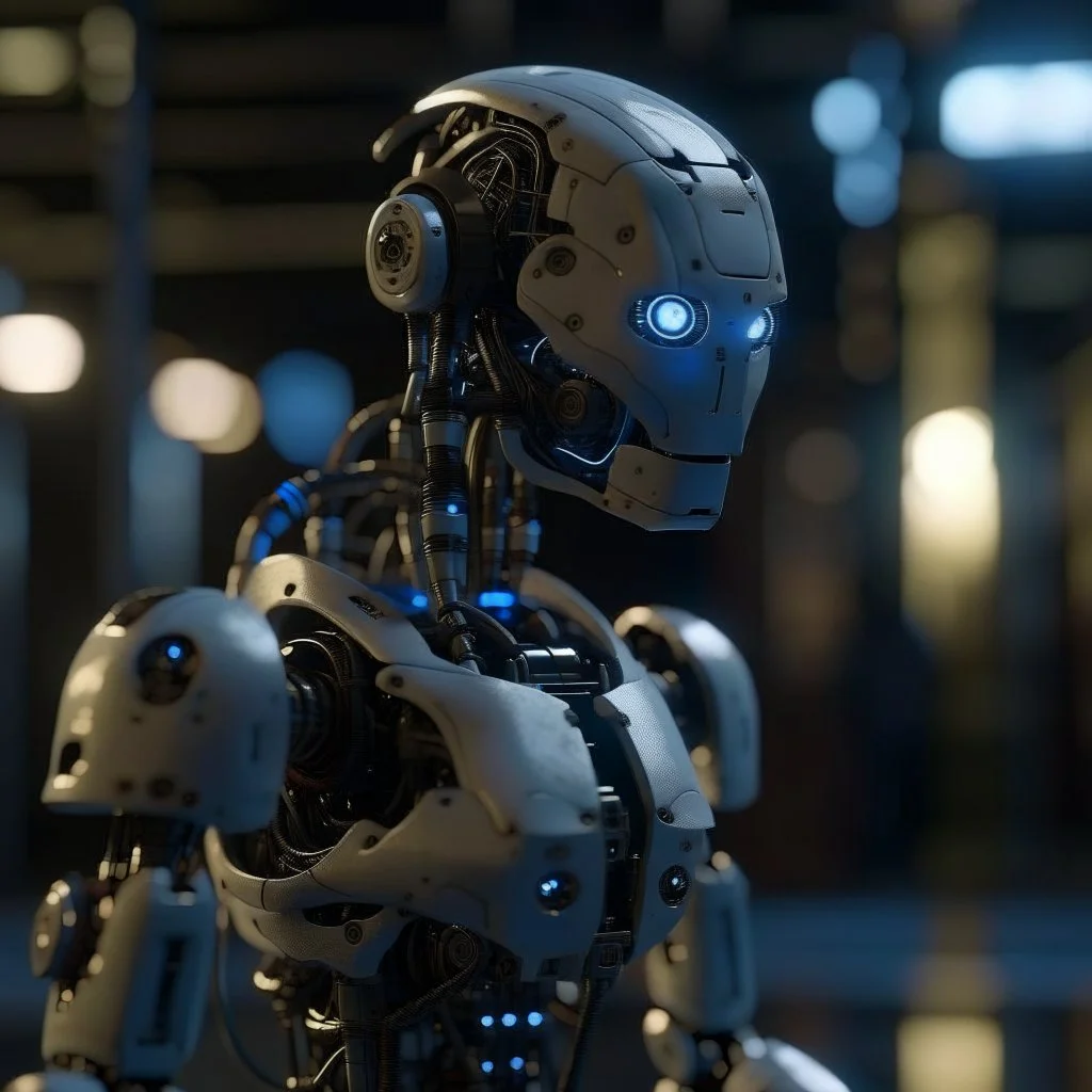 humans cause confusion for superior chat robot, shot on Hasselblad h6d-400c, zeiss prime lens, bokeh like f/0.8, tilt-shift lens 8k, high detail, smooth render, down-light, unreal engine, prize winning