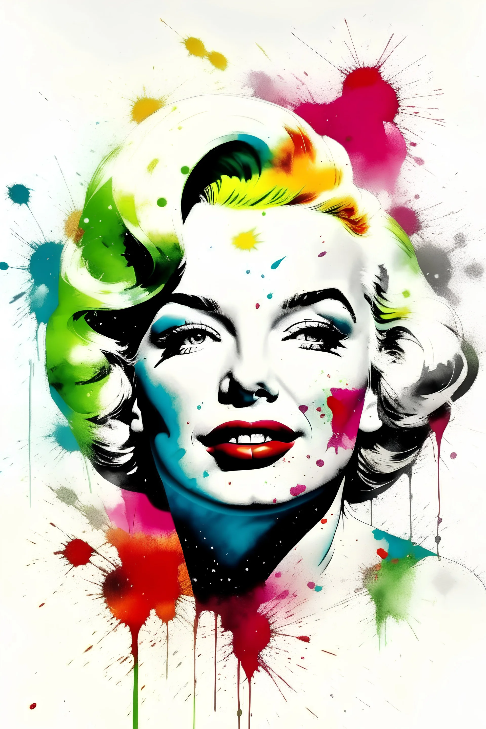 marilyn monroe water color splash