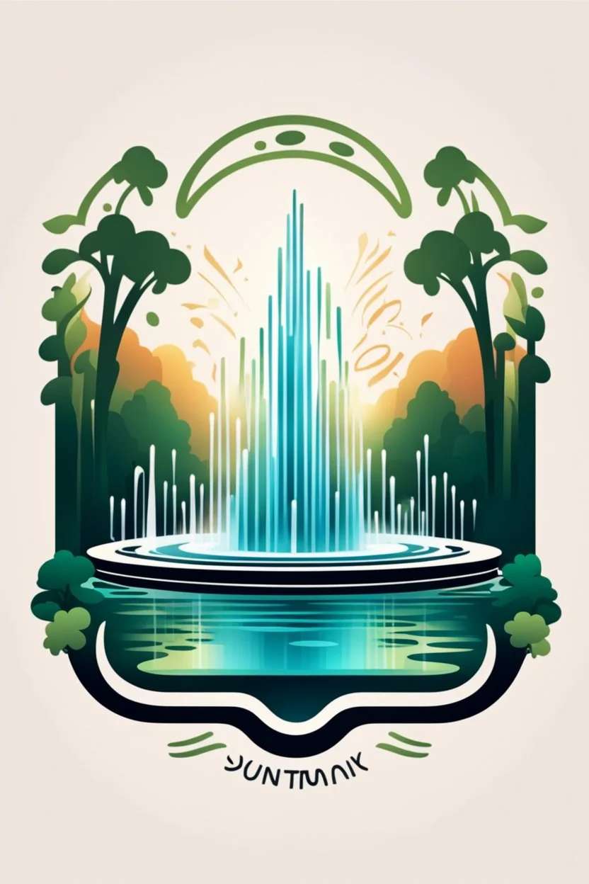 square logo, Symphony of fountains, landscape design of the park in the style of music and musicals
