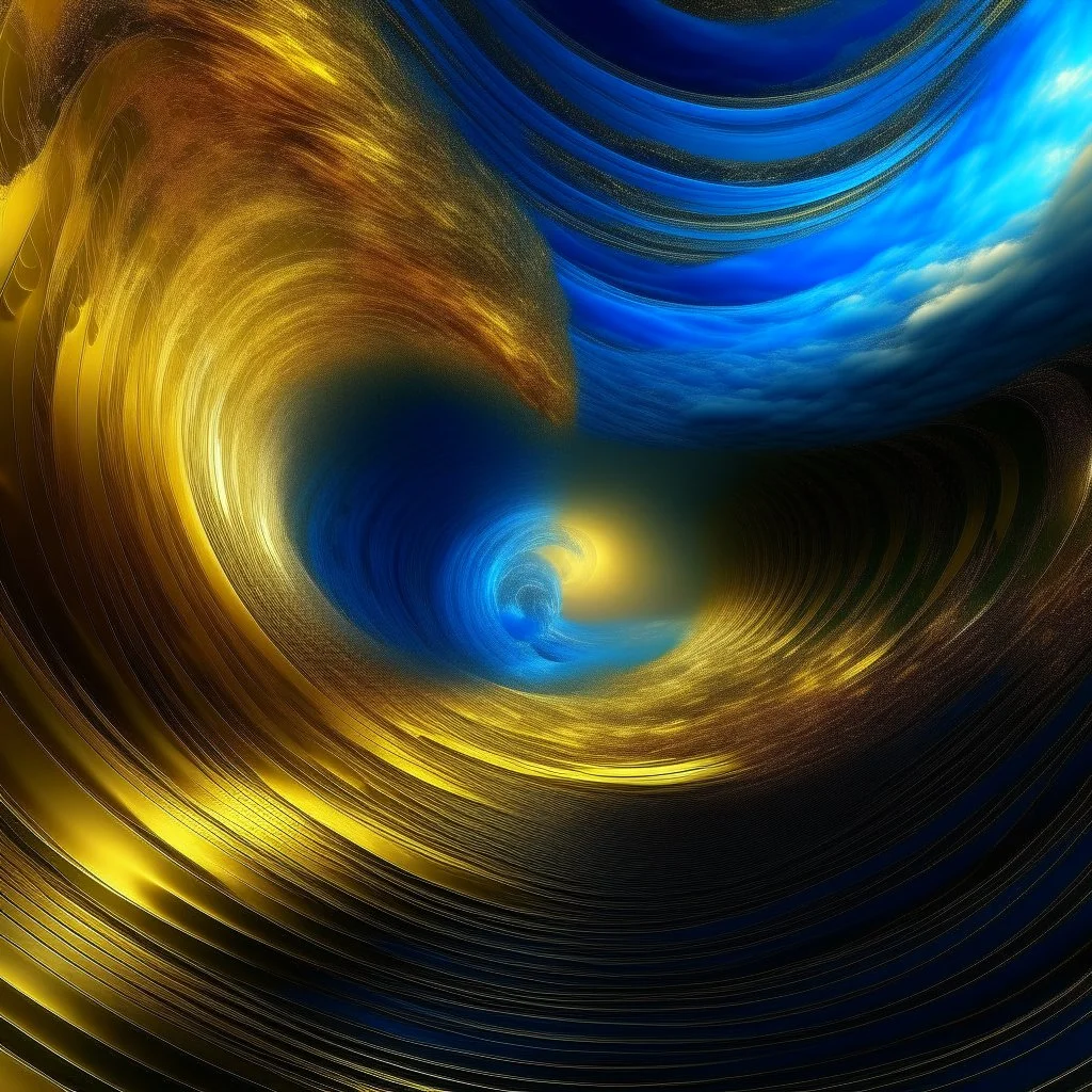 blue and gold vortex from water to heaven