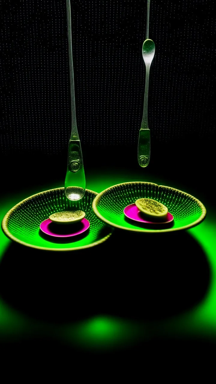 macro of a pair of football socks hanging floating in space, circular constellations shine in the background, forks spoons and knives set with rubies revolve around them, film still, kodak, green and ocher palette