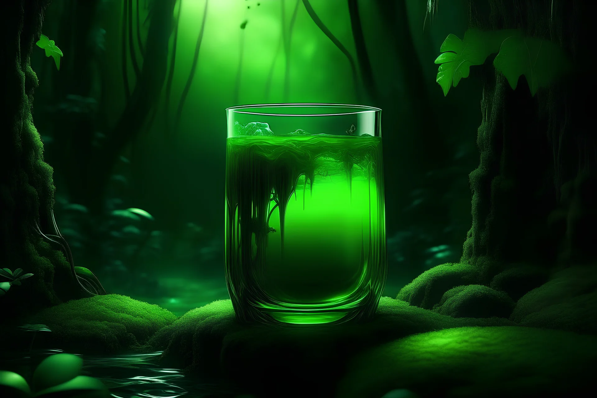 ein grüner Trank in einer Fantesy welt