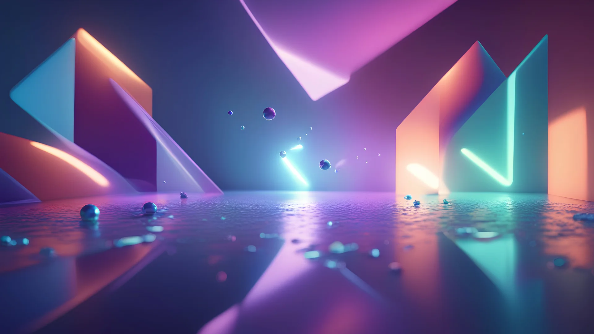 light reflections 3D cinema 4D redshift colorful blue purple, touch of green, ray of light, abstract shapes, universe