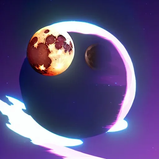  earth, moon and stars