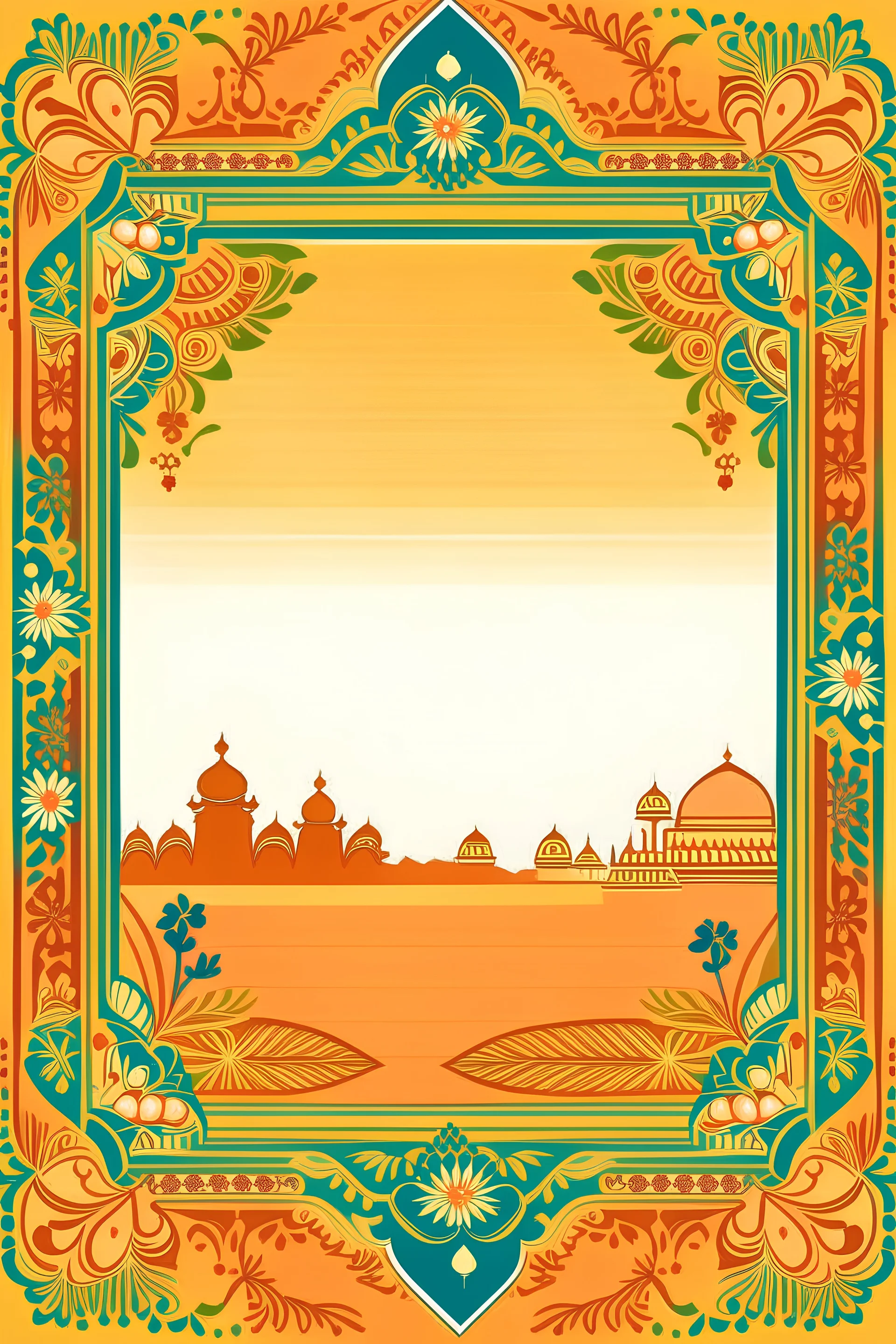Generate a watermark image of Indian theme without flowers for a page border
