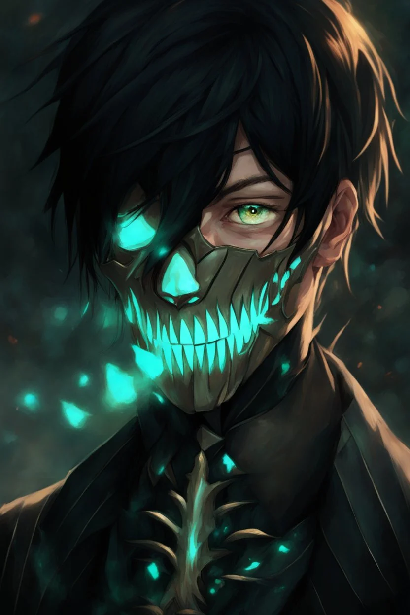 fantasy art, man, half-elf, young, noble, half mask, pale skin color