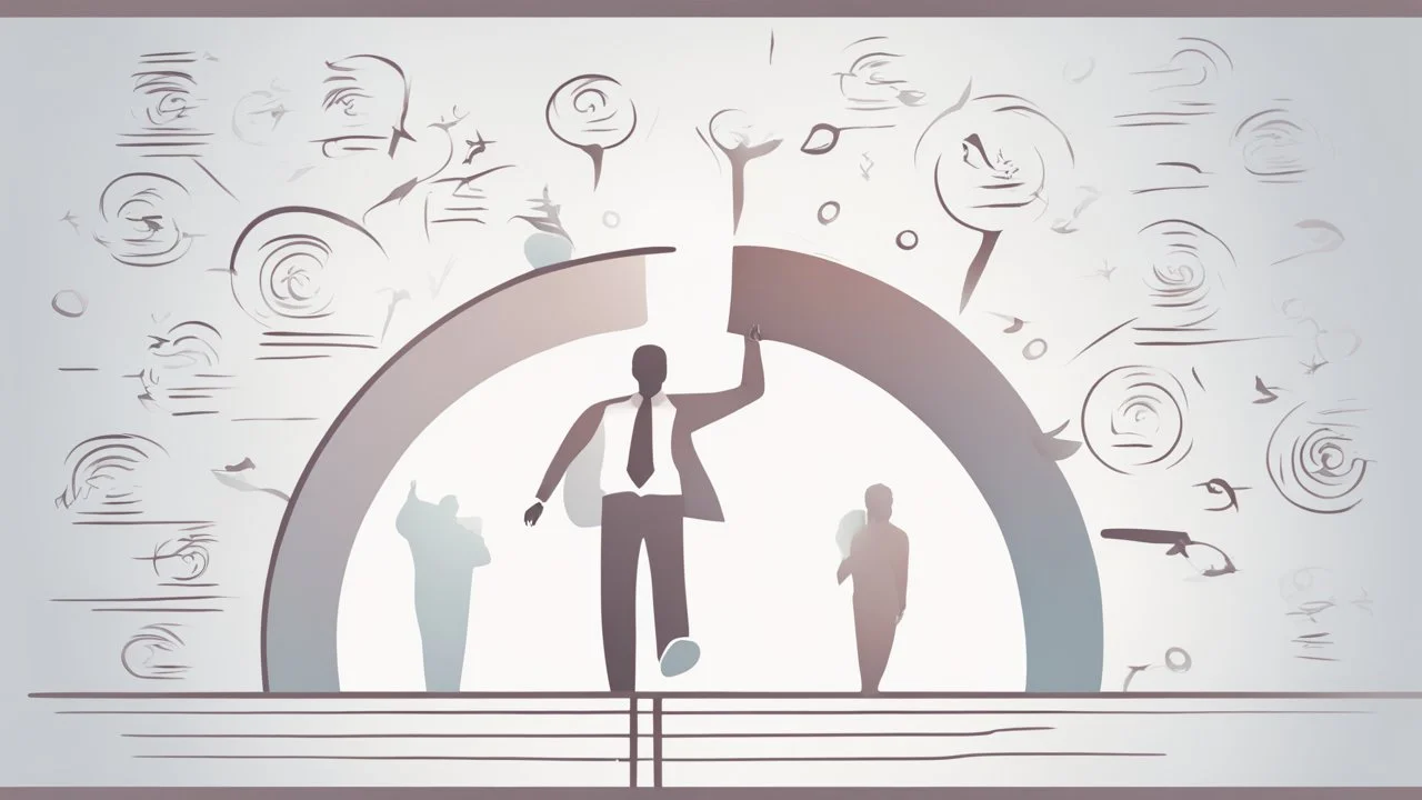 "An illustration symbolizing success and personal development, depicting an individual confidently progressing towards their goal, emphasizing the importance of personal leadership skills in life."