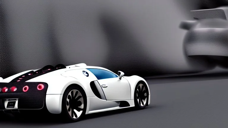 Armored Futuristic Bugatti Veyron Hyper Sport, Photorealistic,4k, Rear View